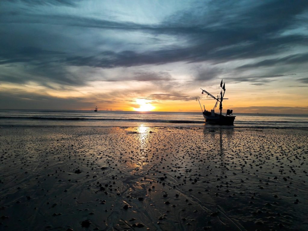 해변 일출 감상